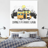 Campervan Berg Retreat Canvas Afdruk (Insitu (Slaapkamer))