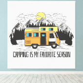 Campervan Berg Retreat Canvas Afdruk (Insitu (Houten vloer))