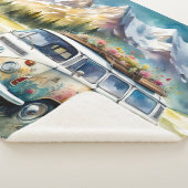 Campervan Bliss Retro Campervan in de bergen Sherpa Deken (3/4)