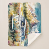 Campervan Bliss Retro Campervan in de bergen Sherpa Deken (Voorkant)