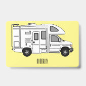 Campervan cartoon illustratie badge (Achterkant)