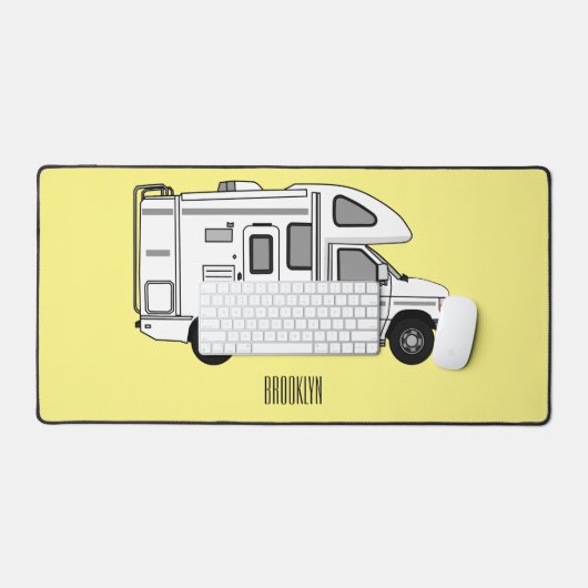 Campervan cartoon illustratie bureaumat (Keyboard & Muis)