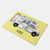 Campervan cartoon illustratie deurmat (Schuin)