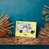 Campervan cartoon illustratie fotoplaat (Zijkant)