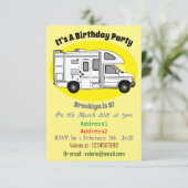Campervan cartoon illustratie kaart (Staand voorkant)