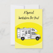 Campervan cartoon illustratie kaart (Achterkant)
