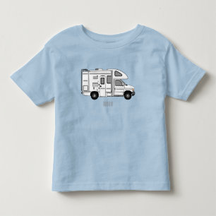 Campervan cartoon illustratie kinder shirts