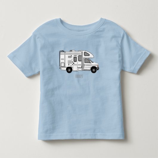 Campervan cartoon illustratie kinder shirts (Voorkant)