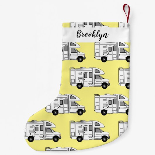 Campervan cartoon illustratie kleine kerstsok (Achterkant)