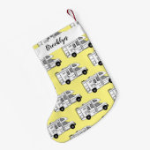 Campervan cartoon illustratie kleine kerstsok (Achterkant (Hangend))