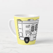 Campervan cartoon illustratie latte mok (Linkerhoek)