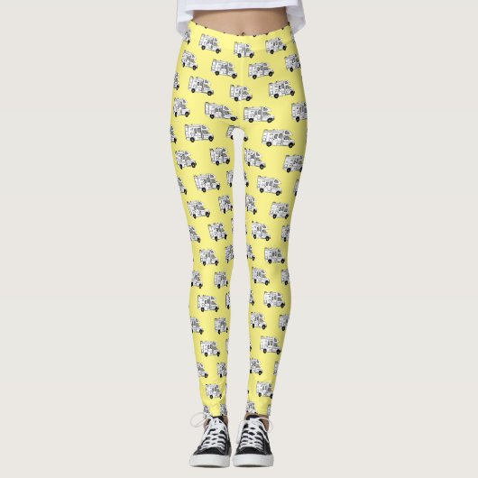 Campervan cartoon illustratie leggings (Voorkant)