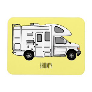 Campervan cartoon illustratie magneet