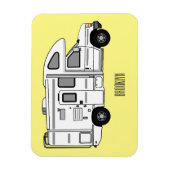 Campervan cartoon illustratie magneet (Verticaal)