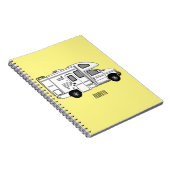Campervan cartoon illustratie notitieboek (Rechterzijde)
