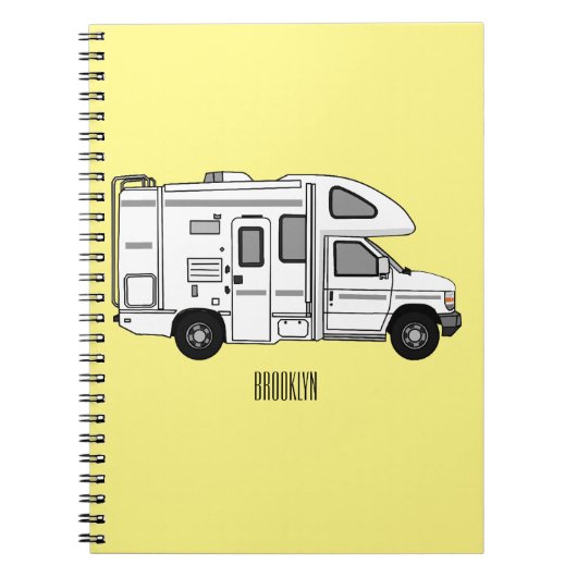 Campervan cartoon illustratie notitieboek (Voorkant)
