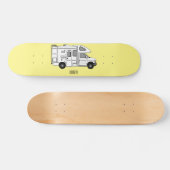 Campervan cartoon illustratie persoonlijk skateboard (Horizontaal)
