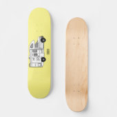 Campervan cartoon illustratie persoonlijk skateboard (Voorkant)