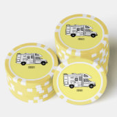Campervan cartoon illustratie poker chips (Opstapeling)