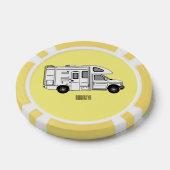 Campervan cartoon illustratie poker chips (Enkel)