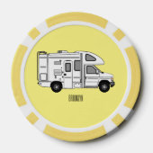 Campervan cartoon illustratie poker chips (Achterkant)