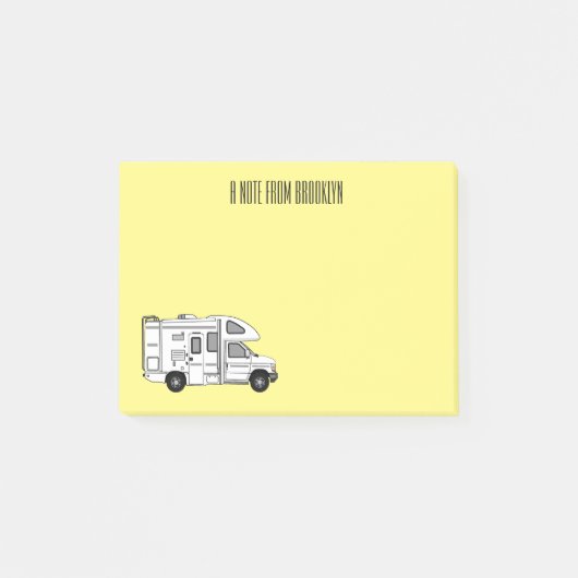 Campervan cartoon illustratie post-it® notes (Voorkant)