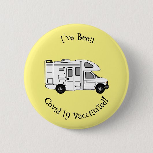 Campervan cartoon illustratie ronde button 5,7 cm (Voorkant)