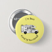 Campervan cartoon illustratie ronde button 5,7 cm (Voorkant /achterkant)