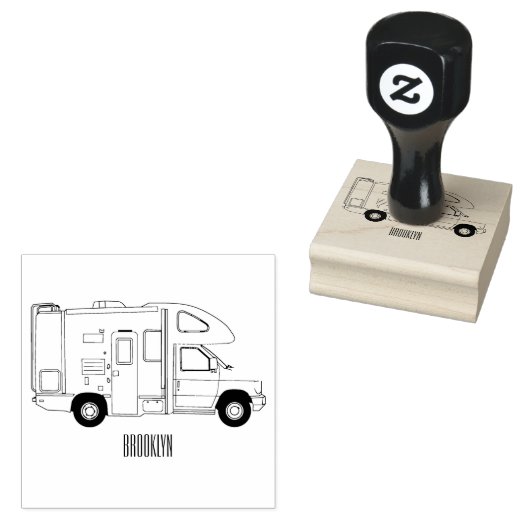 Campervan cartoon illustratie rubberstempel (Gestempeld)