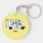 Campervan cartoon illustratie sleutelhanger (Achterkant)