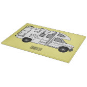 Campervan cartoon illustratie snijplank (Hoek)