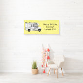 Campervan cartoon illustratie spandoek (Insitu)