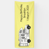 Campervan cartoon illustratie spandoek (Verticaal)