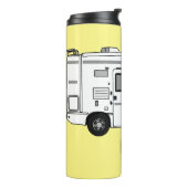 Campervan cartoon illustratie thermosbeker (Gedraaid links)