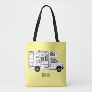 Campervan cartoon illustratie tote bag