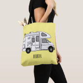 Campervan cartoon illustratie tote bag (Dichtbij)