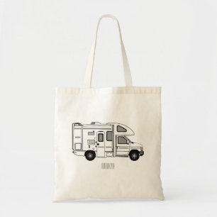 Campervan cartoon illustratie tote bag