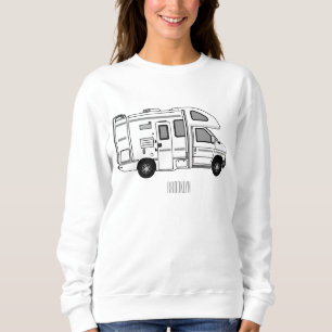 Campervan cartoon illustratie trui