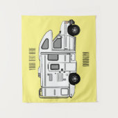Campervan cartoon illustratie wandkleed (Voorkant)