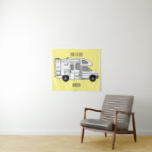Campervan cartoon illustratie wandkleed (In Situ (horizontaal))