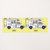 Campervan cartoon illustratie yogamat (Achterkant (horizontaal))