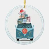 Campervan Kerst Keramisch Ornament (Voorkant)