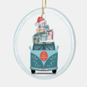 Campervan Kerst Keramisch Ornament (Links)