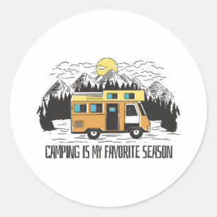 Campervan Mountain Retreat Ronde Sticker