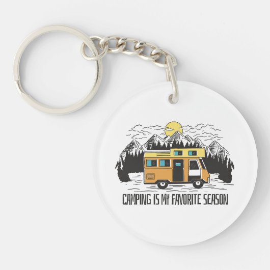Campervan Mountain Retreat Sleutelhanger (Voorkant)