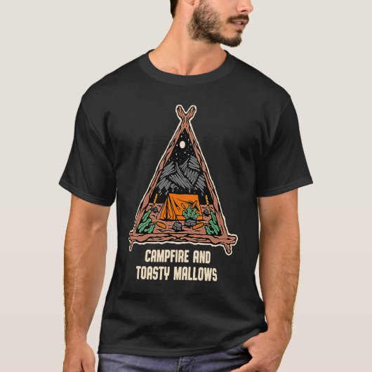 Campfire and Toasty Smores Foodie Camping Food Ca T-shirt (Voorkant)