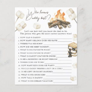 Campfire baby shower - Game Wie kent papa het best