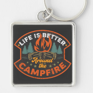 Campfire Badge Word Art Large Sleutelhanger