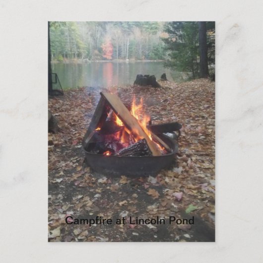 Campfire bij Lincoln Pond Briefkaart (Voorkant)