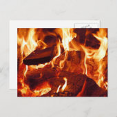 Campfire Blazing, Wood Burning, Flames, Close-up Briefkaart (Voorkant / Achterkant)